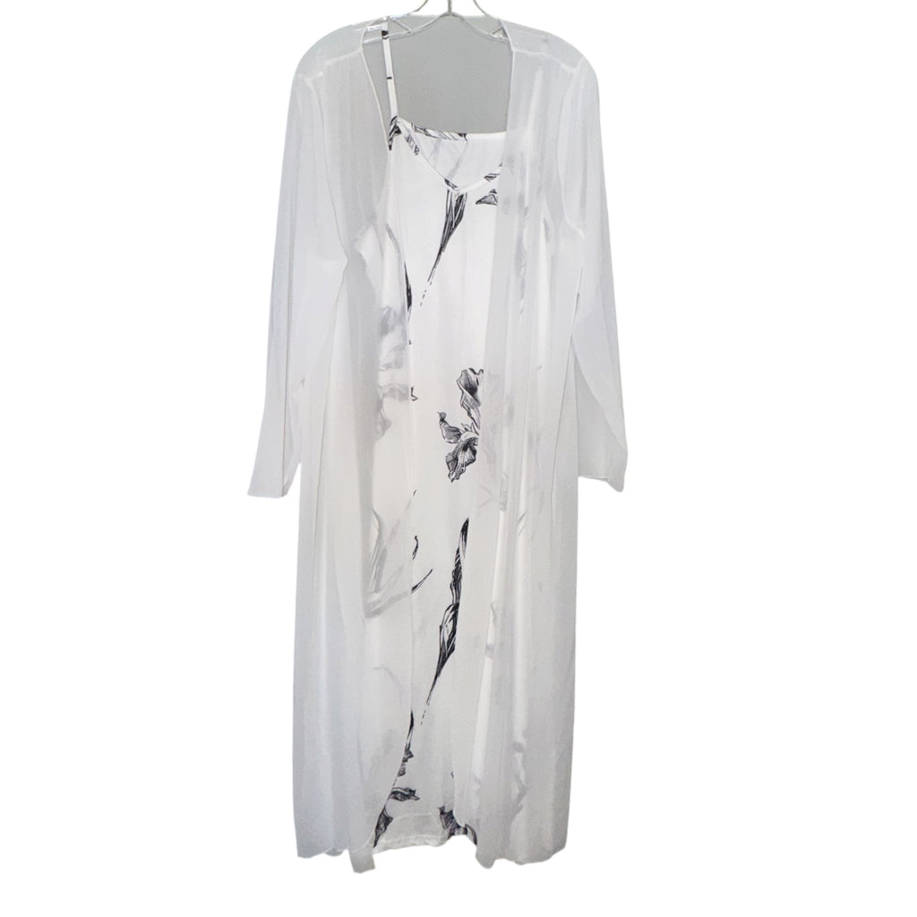 Floral Maxi Dress with Sheer Duster Set