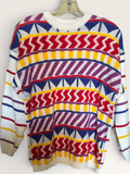 Organically Grown Multicolor Geometric Crewneck Sweater