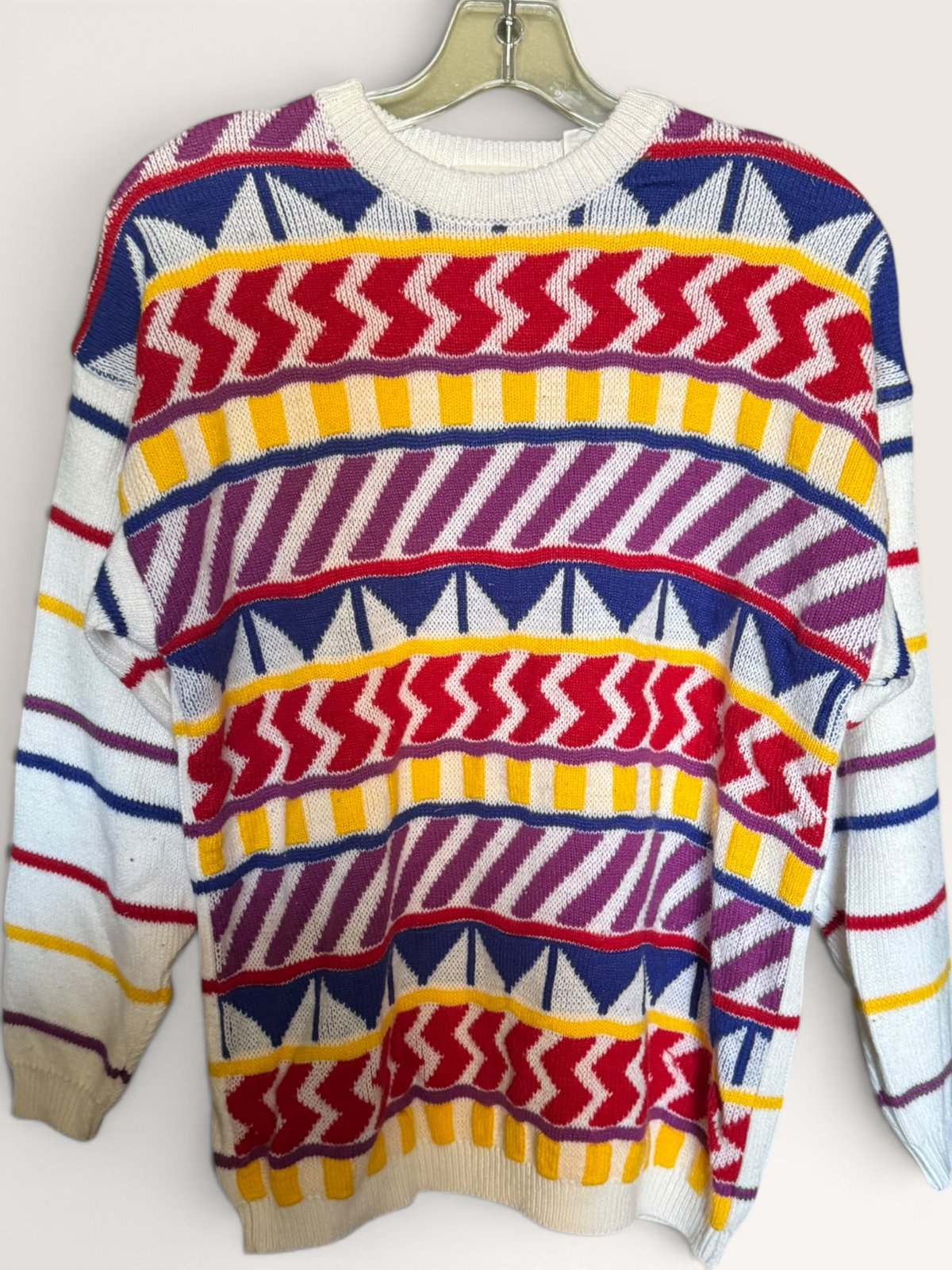 Organically Grown Multicolor Geometric Crewneck Sweater