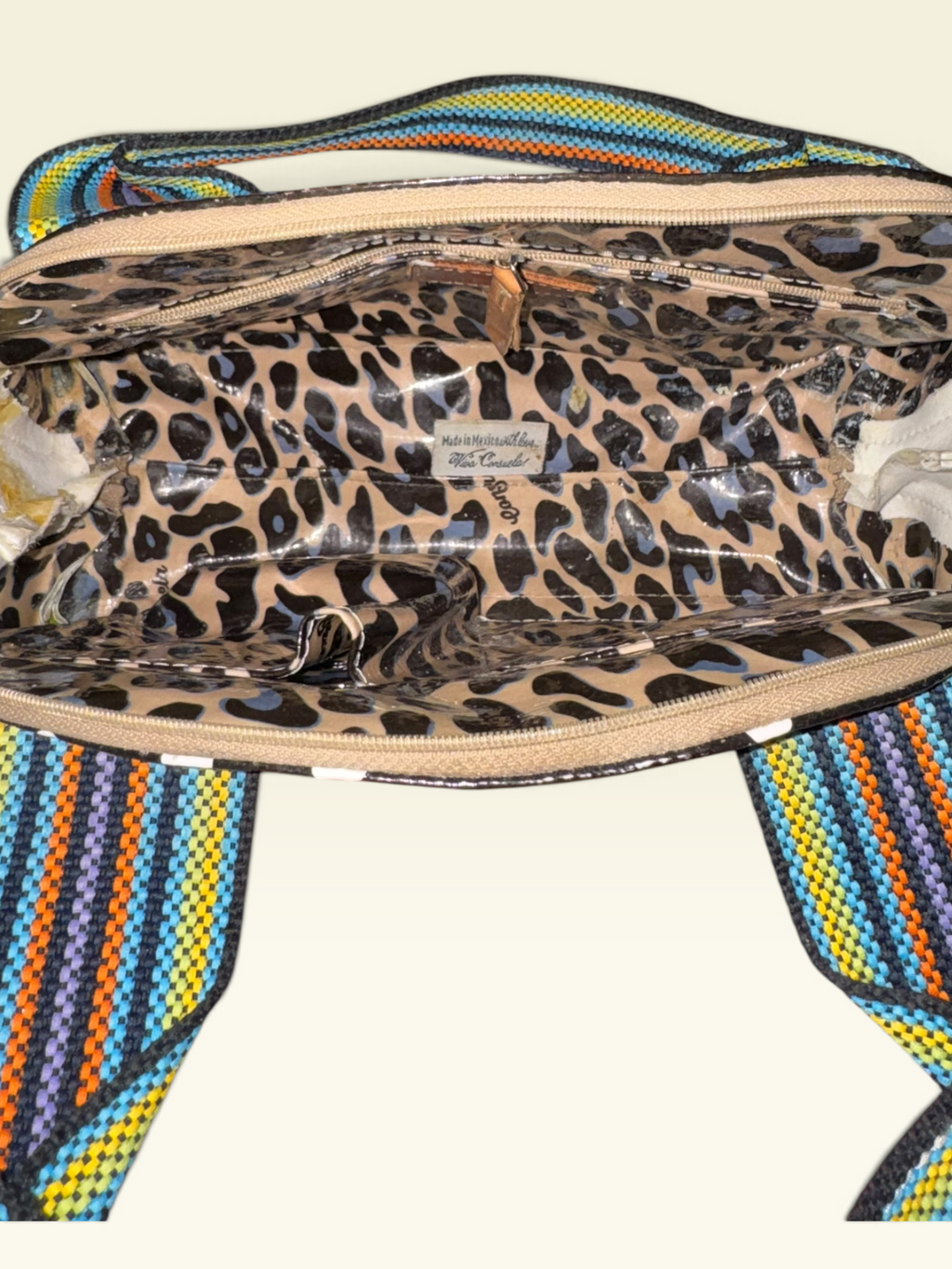 Consuela Mixed-Print Dome Satchel Handbag