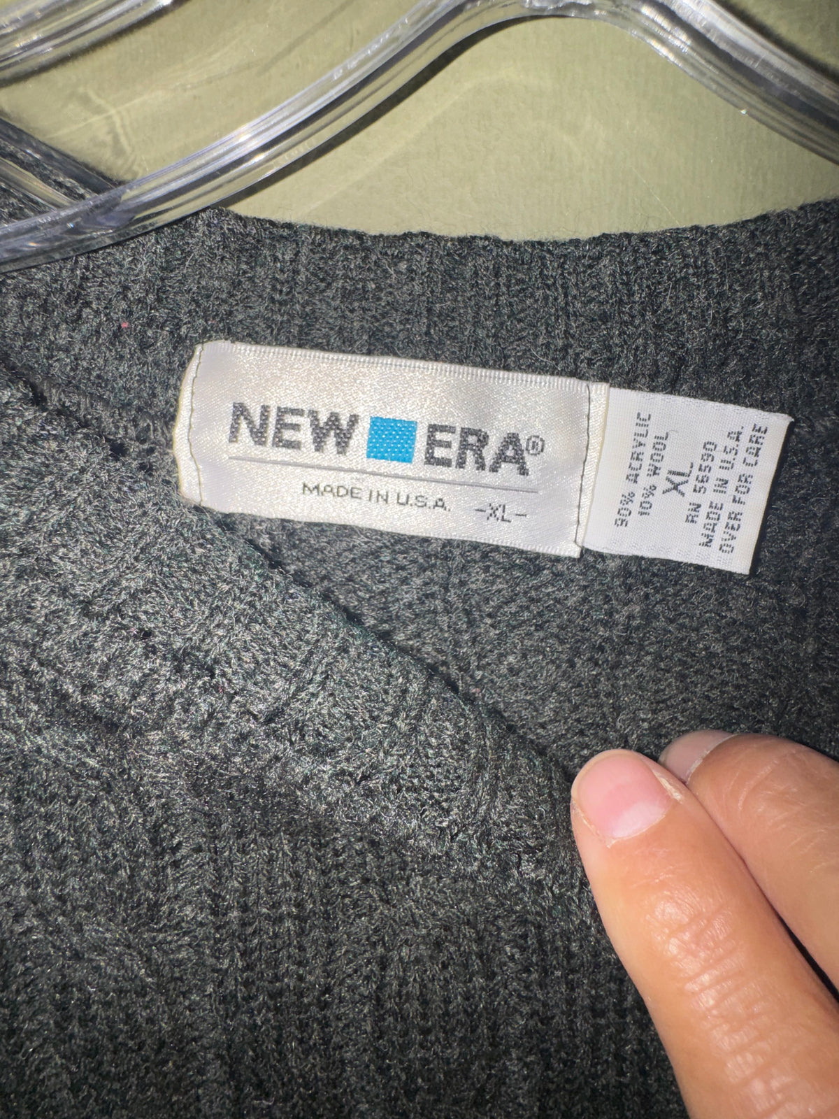 New Era Gray & Navy Wool-Blend Sweater