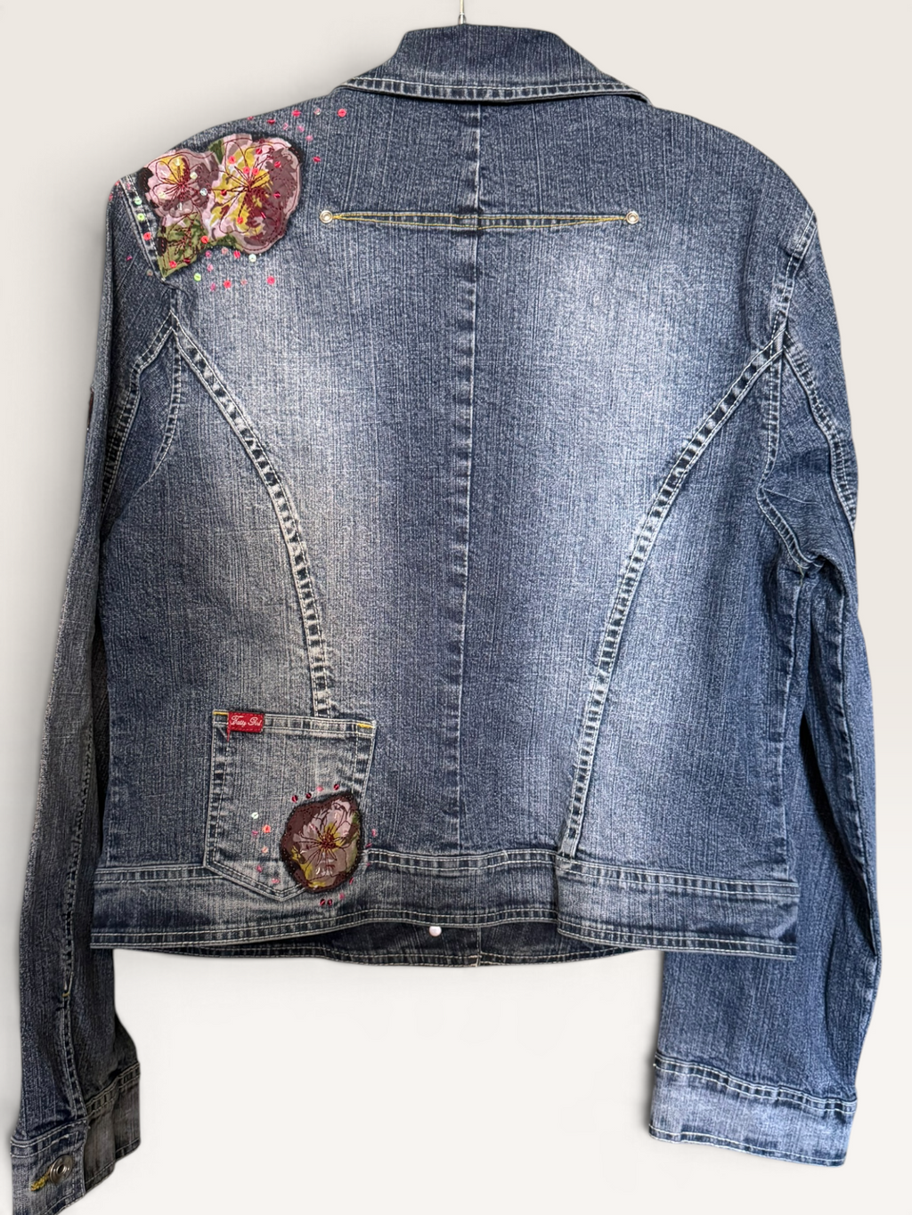 FUBU Fatty Girl Floral Embellished Denim Jacket