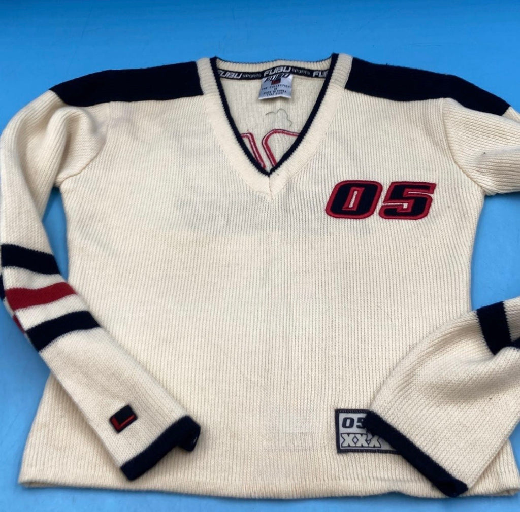 Vintage FUBU Sports “05” V-Neck Knit Sweater
