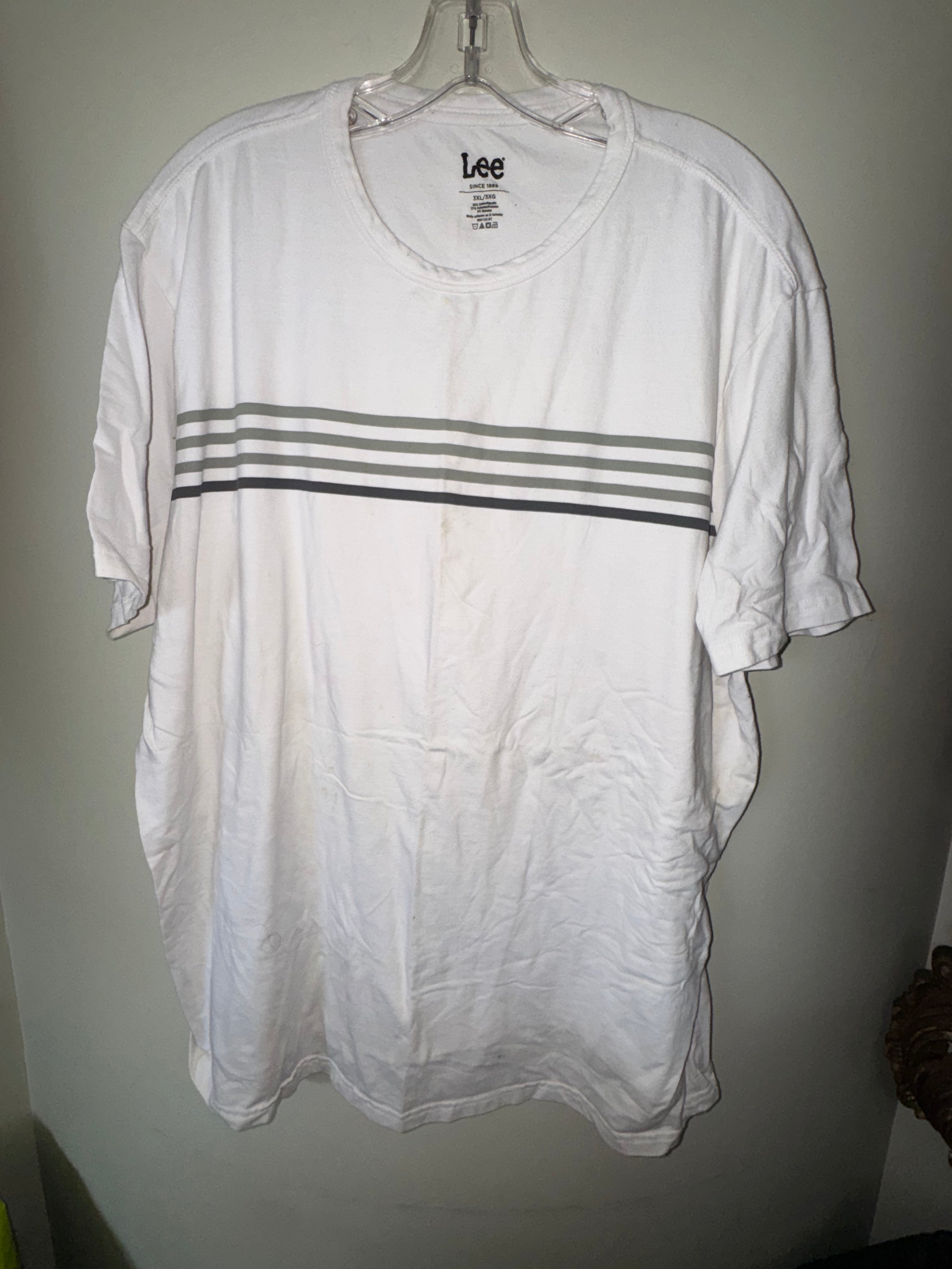Lee White Striped Tee