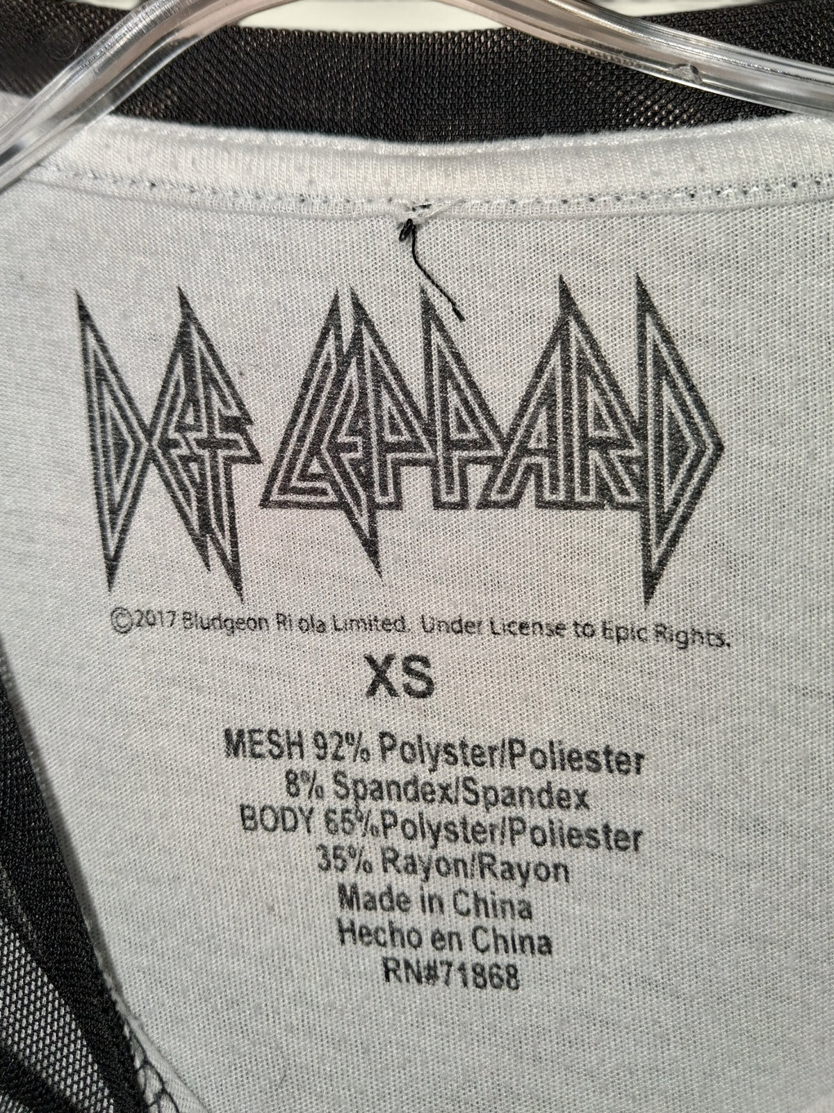 Def Leppard Hysteria Mesh Overlay Top