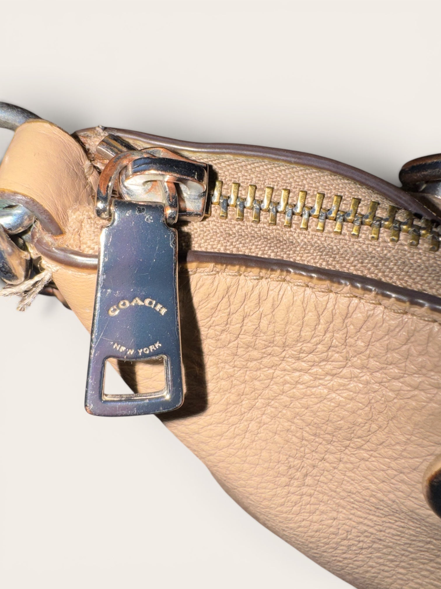 Coach Kacey Pebbled Leather Top Zip Satchel Crossbody Bag - Taupe
