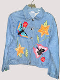 White Stag Floral Appliqué Denim Jacket