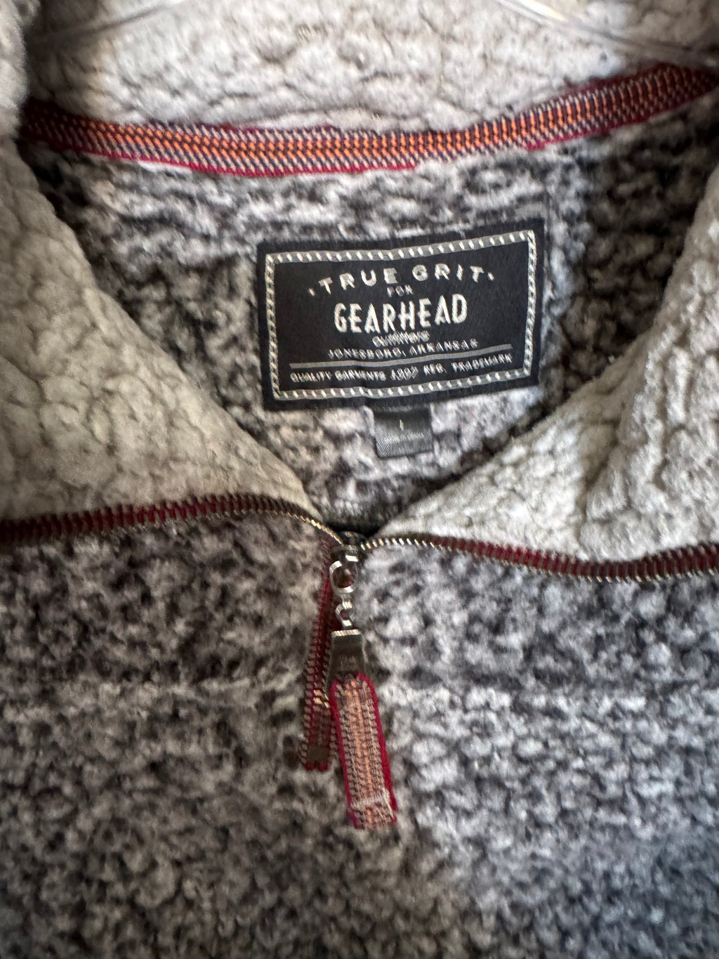 True Grit for Gearhead Gray Sherpa Quarter-Zip Pullover