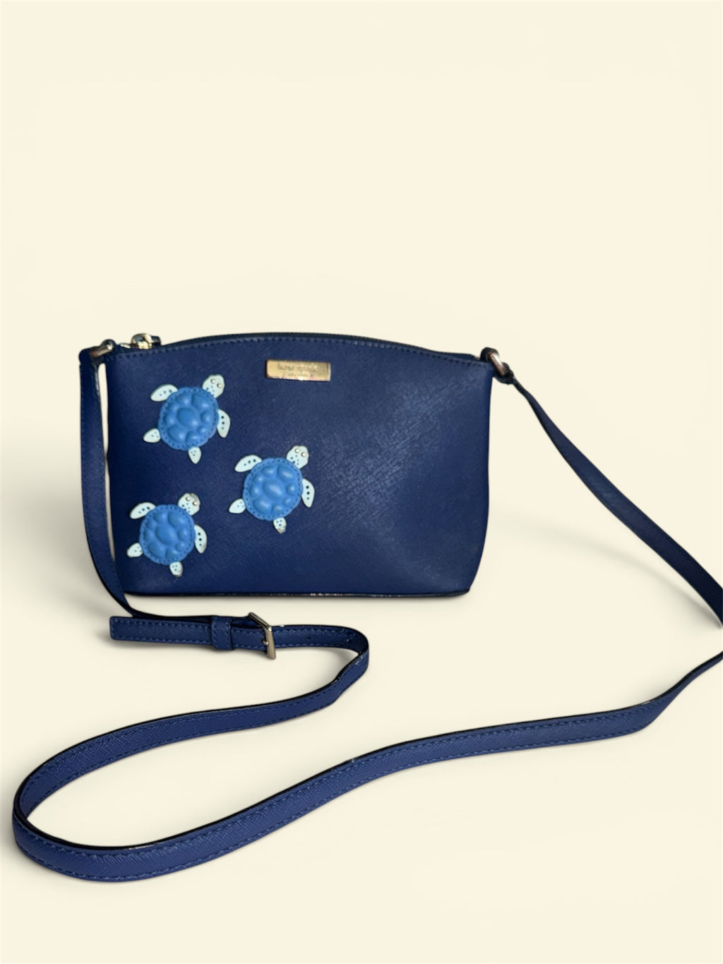 Kate Spade "Under The Sea" Millie Sea Turtle Crossbody Bag Navy Blue - Rare