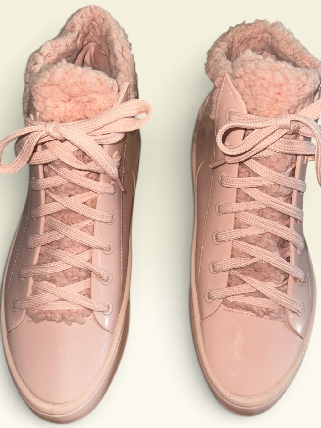 Melissa Fluffy Blush Pink Platform Sneaker Boots