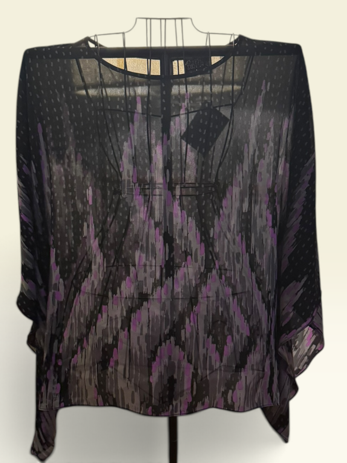 Bob Mackie Wearable Art Sheer Abstract Poncho Top