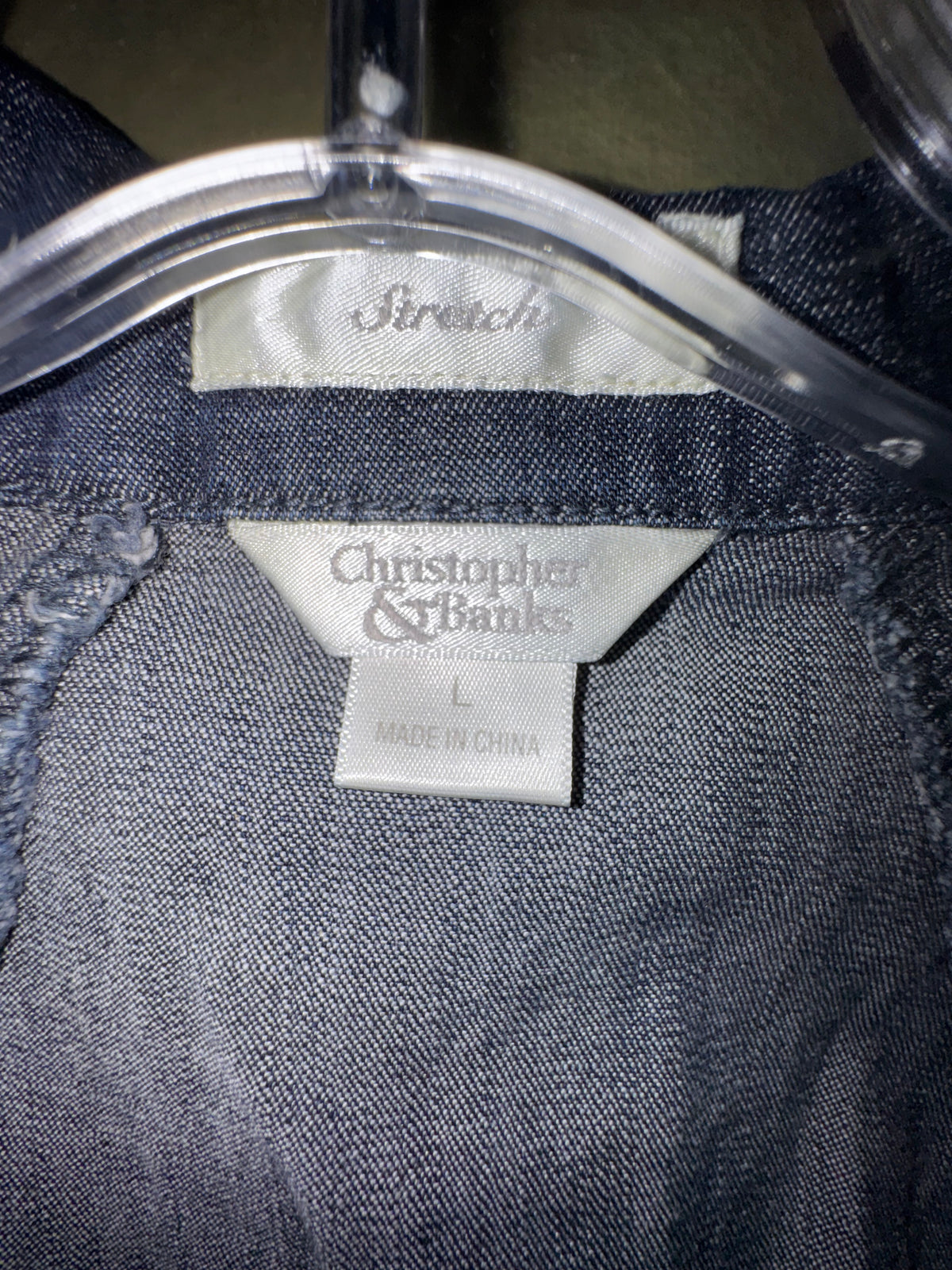 Christopher & Banks Blue Stretch Denim Jacket