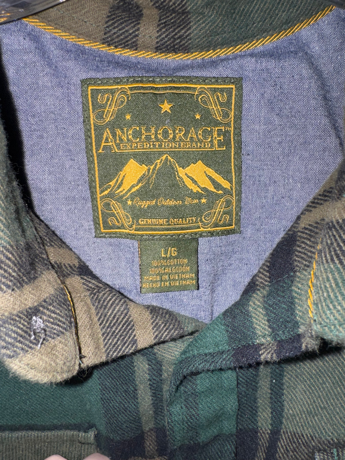 Anchorage Green & Tan Plaid Flannel Shirt