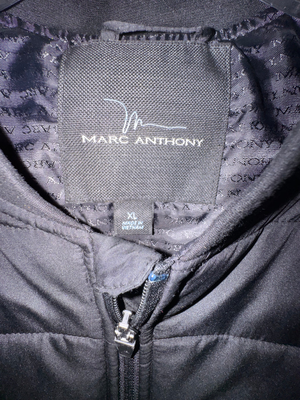 Marc Anthony Black Quilted Full-Zip Puffer Vest