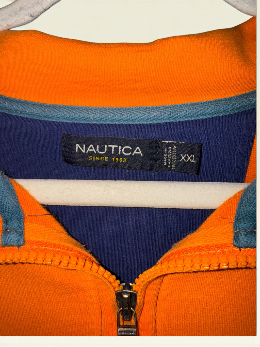 Nautica Orange Quarter-Zip Pullover