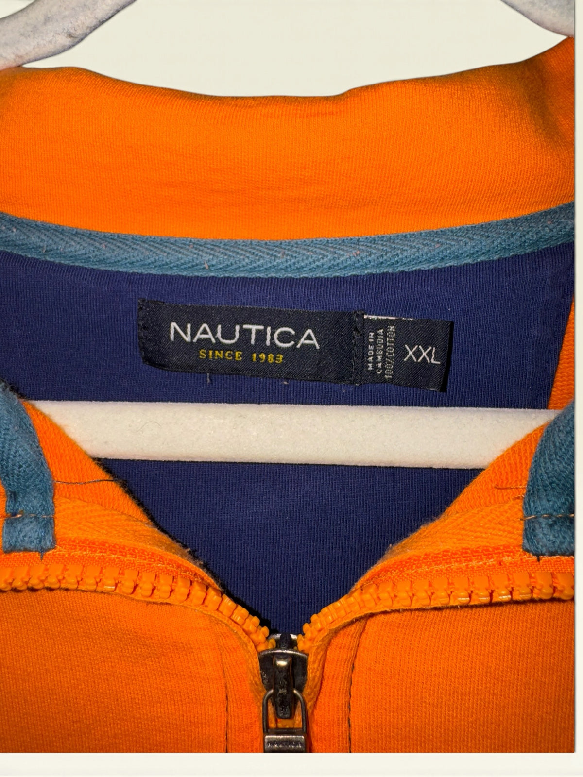 Nautica Orange Quarter-Zip Pullover