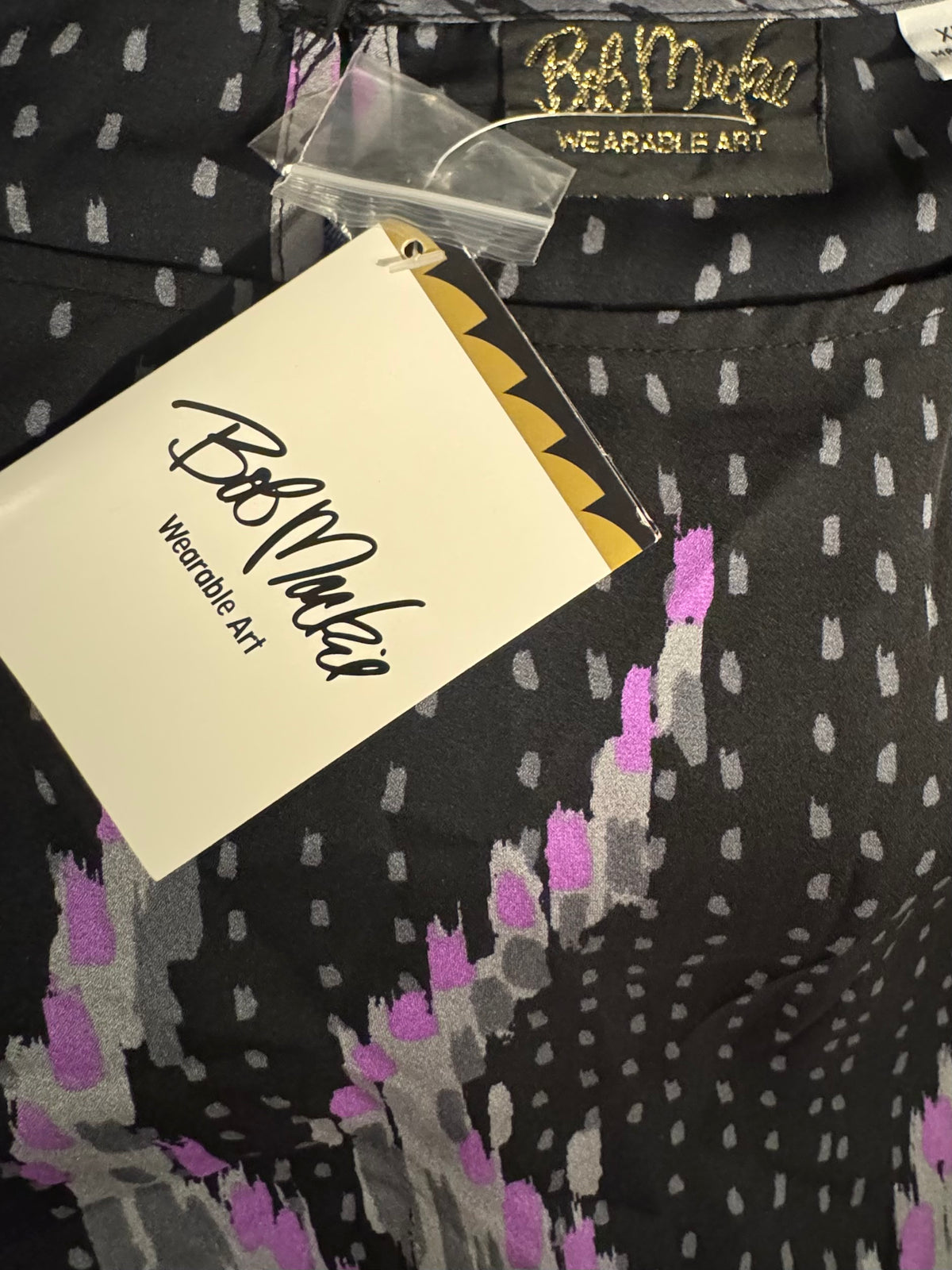 Bob Mackie Wearable Art Sheer Abstract Poncho Top