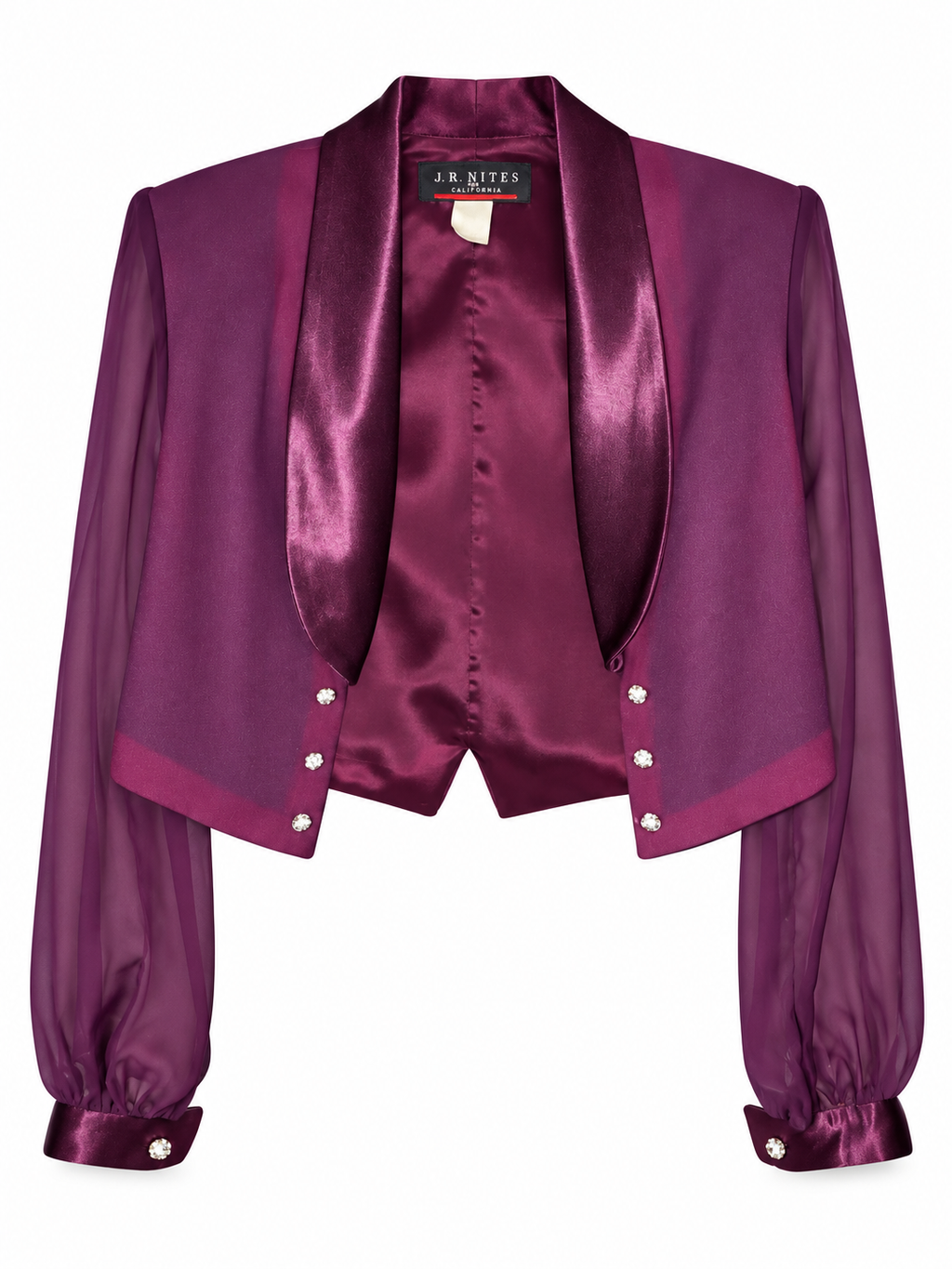 R. Nites by Caliendo Plum Dress & Cropped Jacket Set