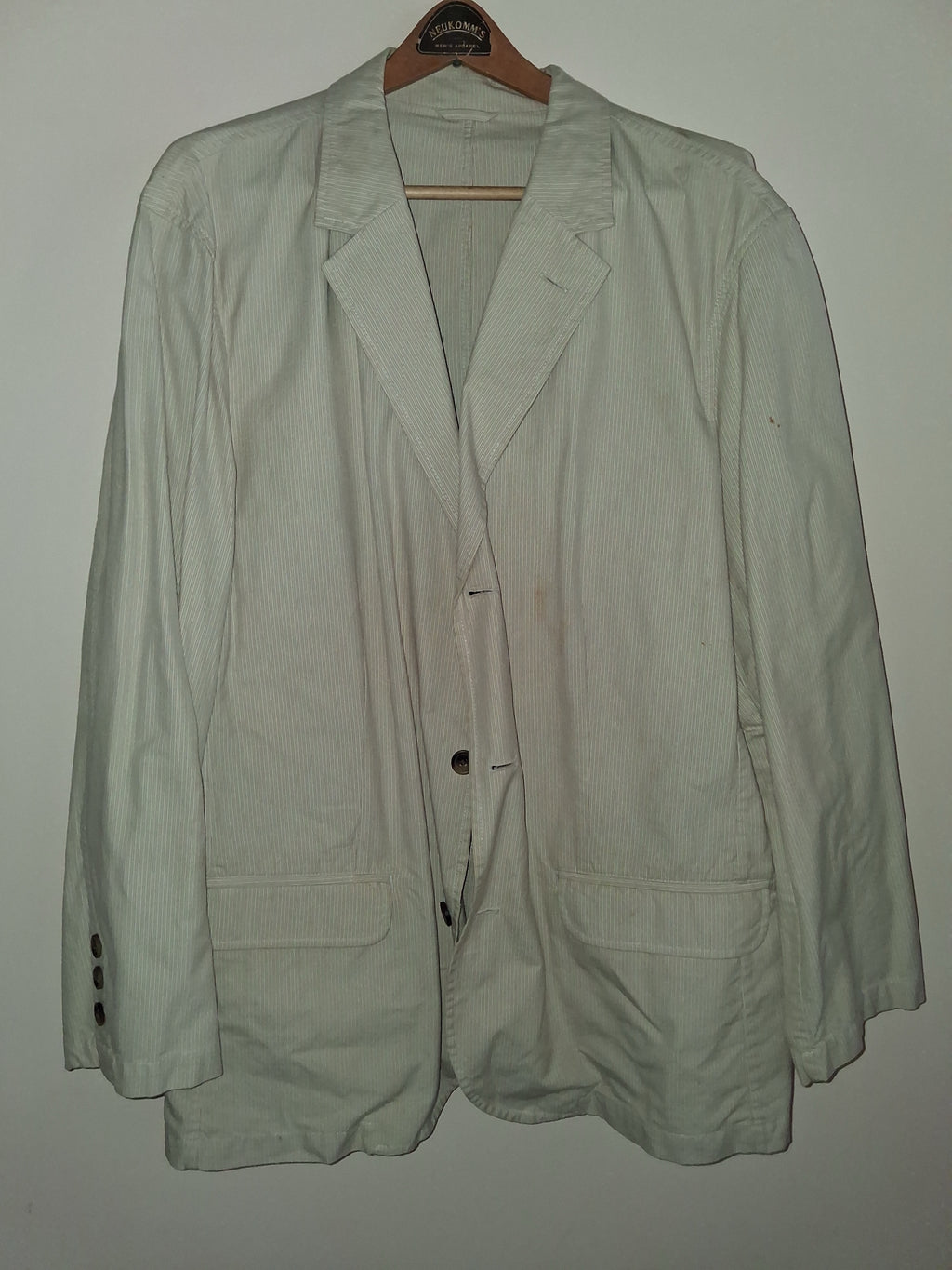 Sonoma Life + Style Cream Fine Stripe Cotton Blazer