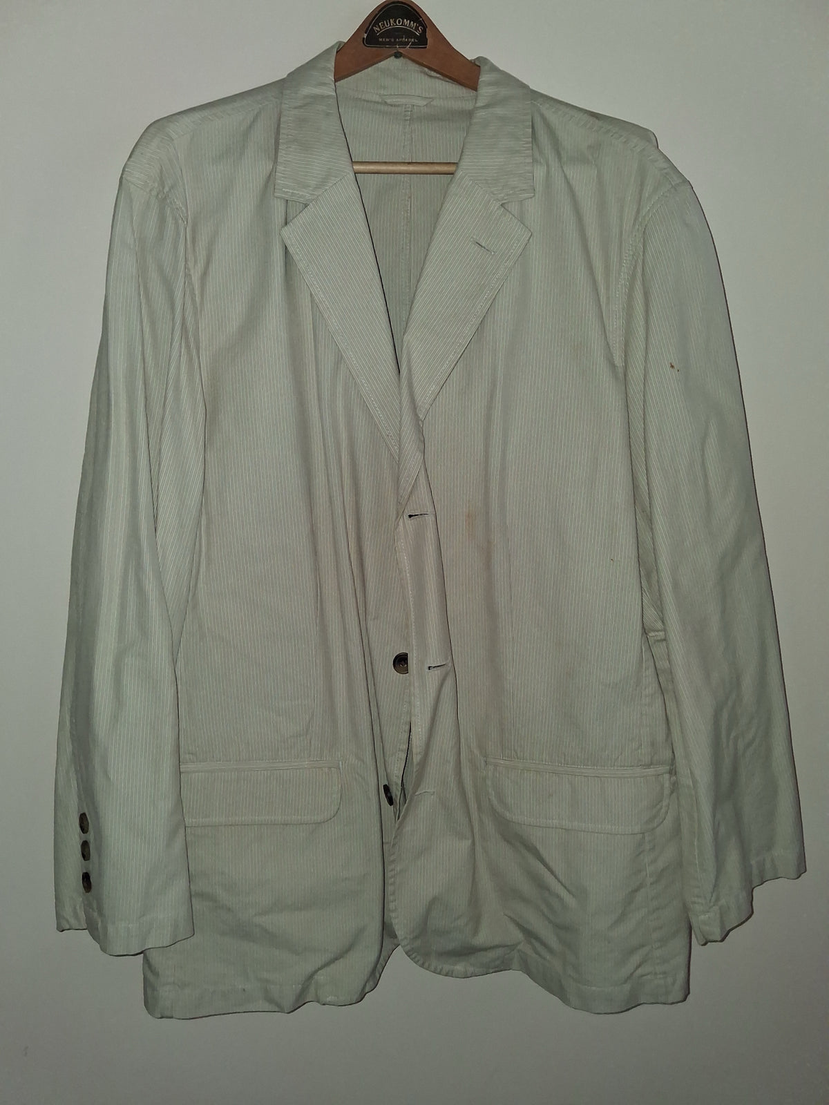 Sonoma Life + Style Cream Fine Stripe Cotton Blazer