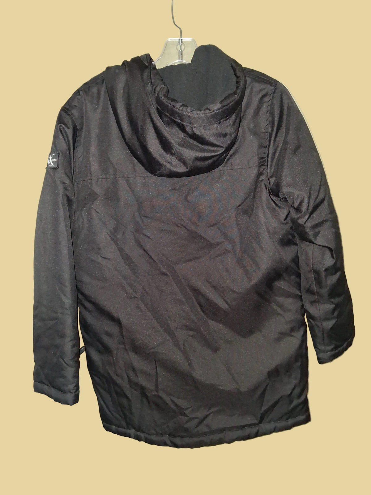 Calvin Klein Jeans Black Hooded Utility Parka Coat