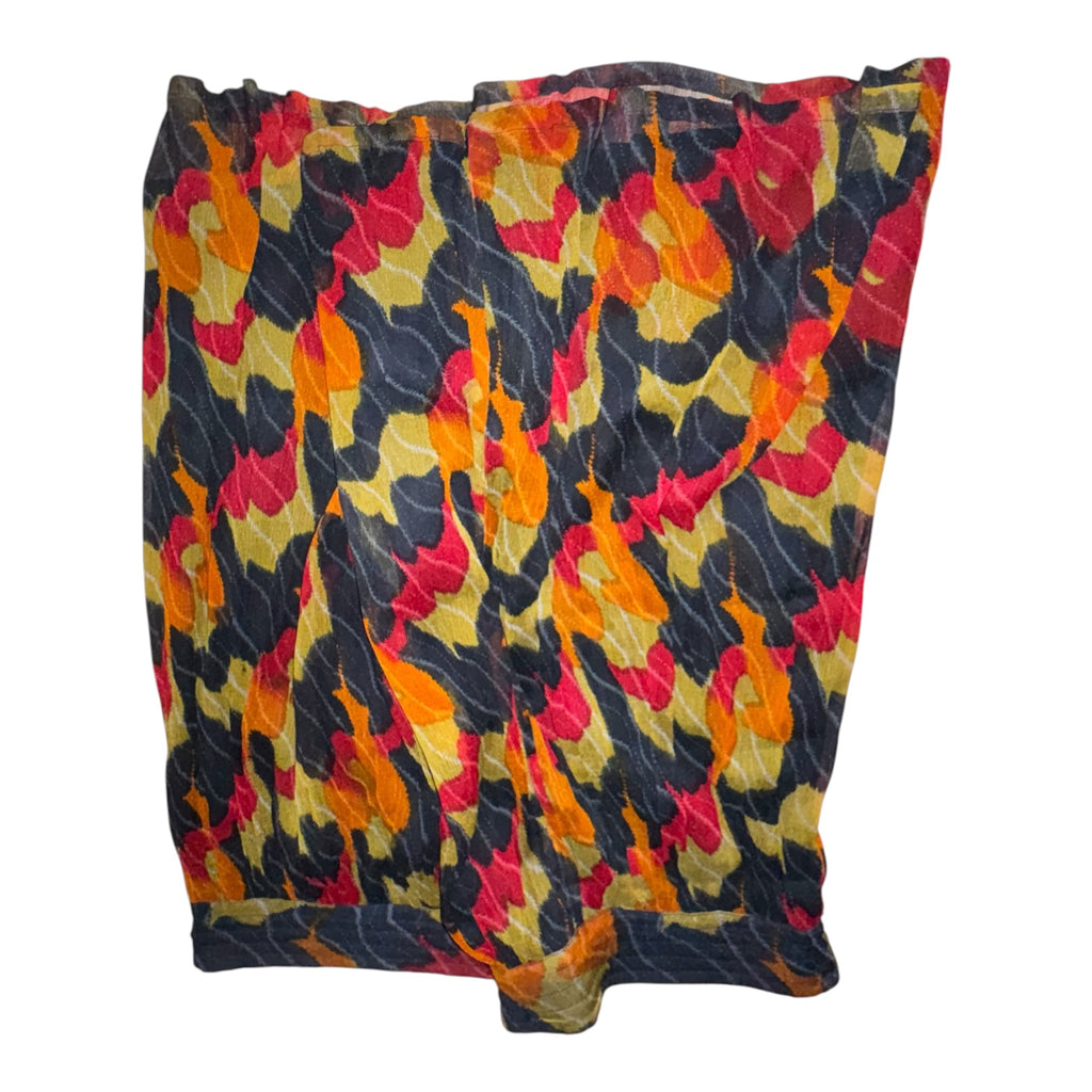 Vintage Abstract Print Pull-On Mini Skirt