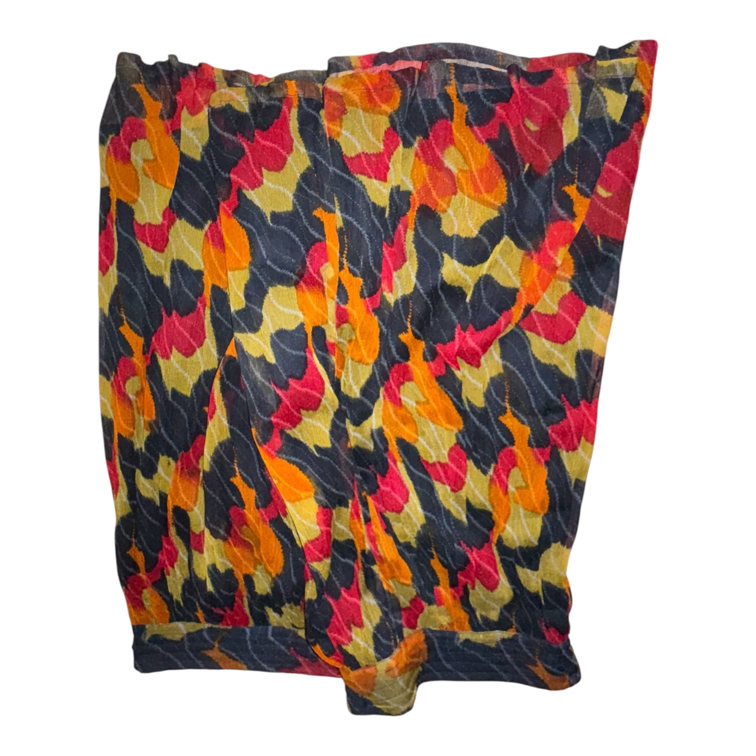Vintage Abstract Print Pull-On Mini Skirt