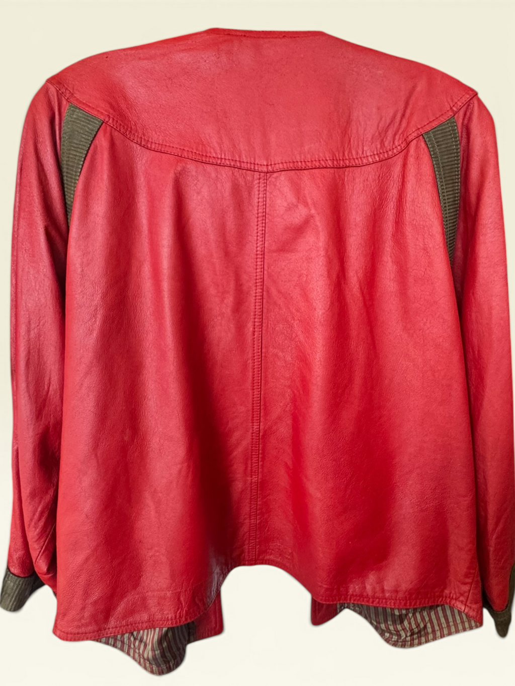 Vintage Re Artù Michael Jackson–Style Red Leather Statement Jacket