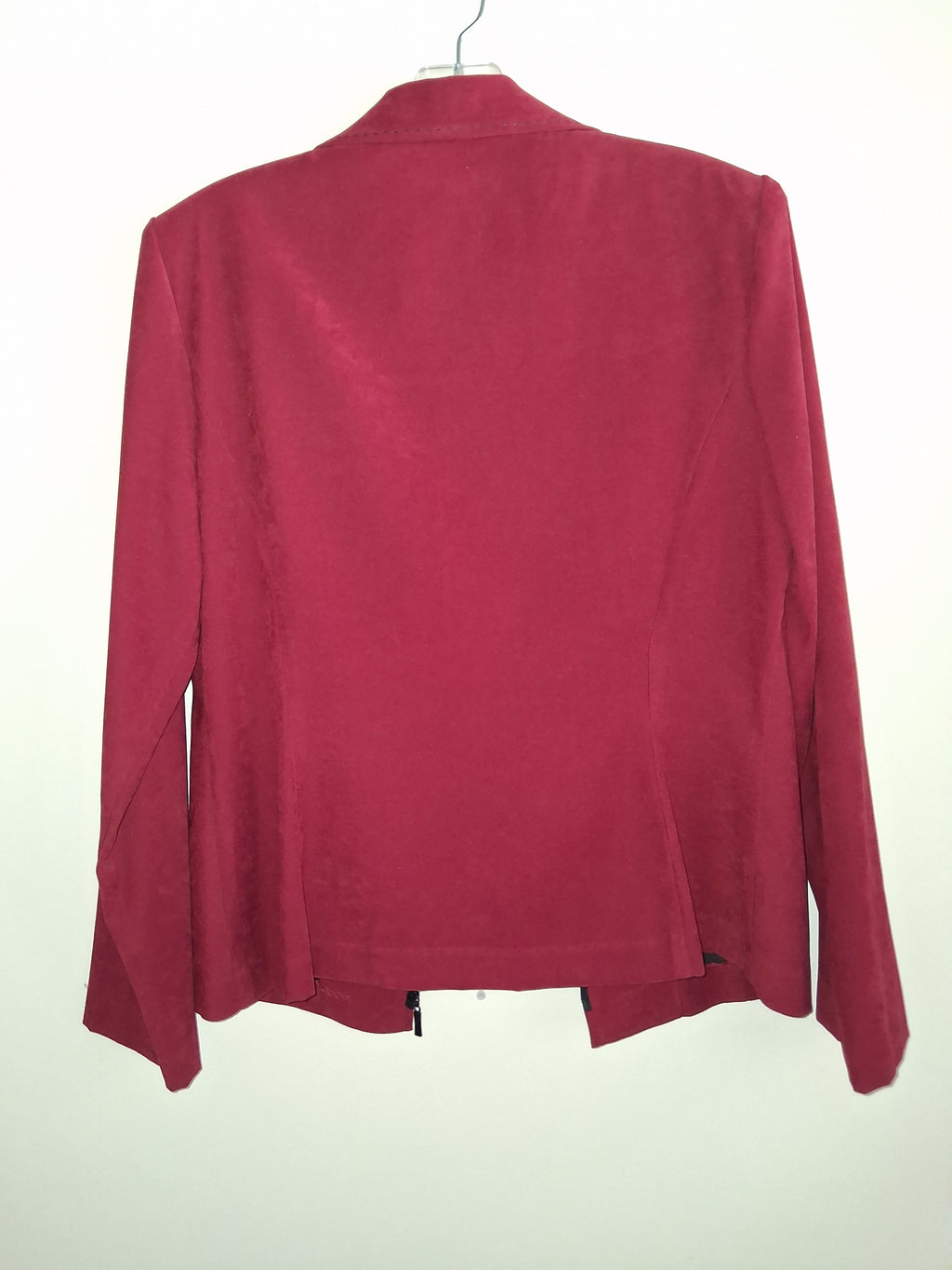 Dressbarn Red Floral Embellished Zip-Front Jacket