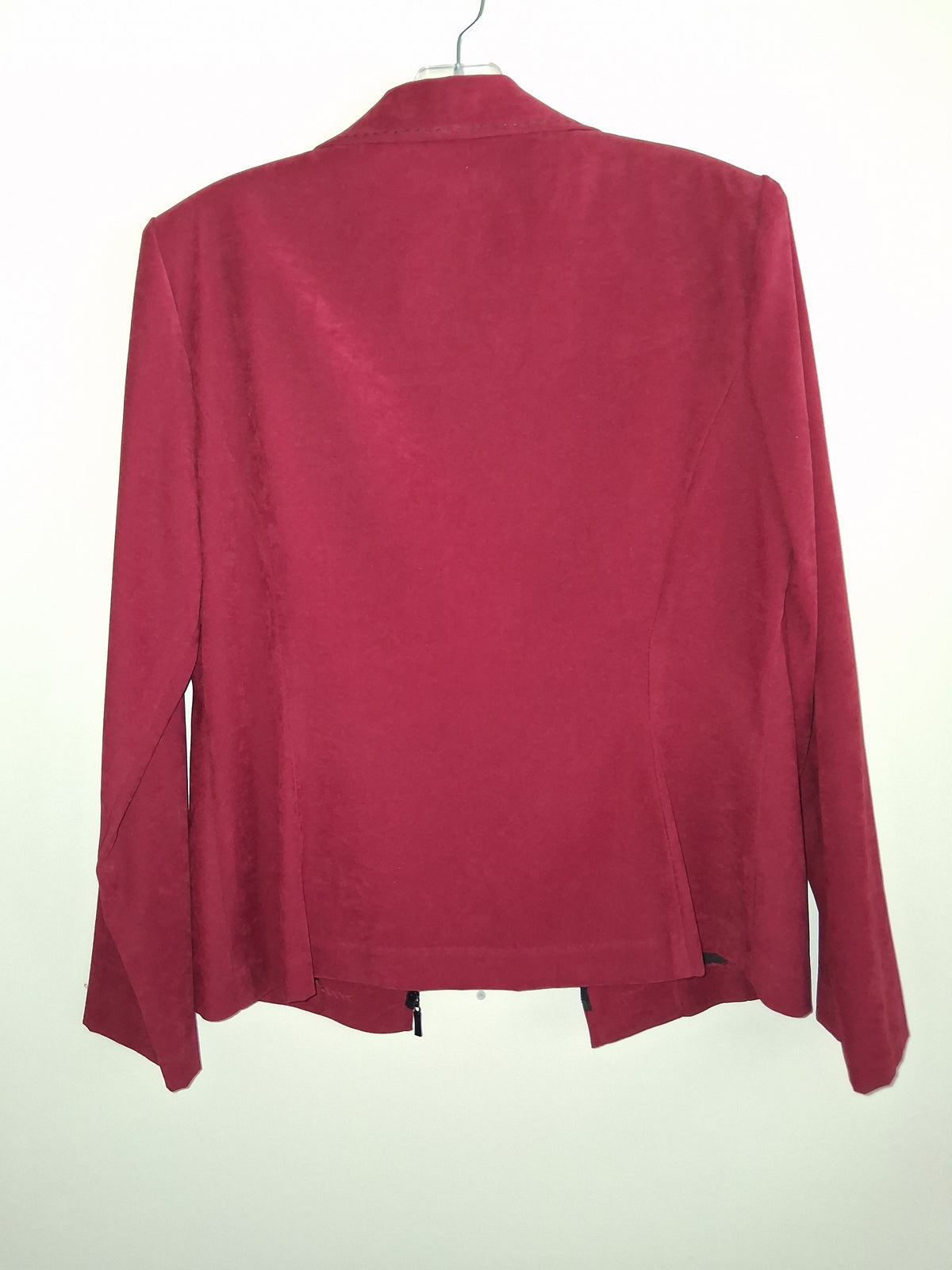 Dressbarn Red Floral Embellished Zip-Front Jacket