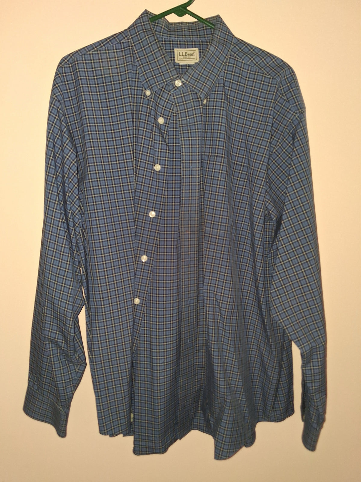 L.L.Bean Blue & Navy Plaid Long-Sleeve Button-Down Shirt