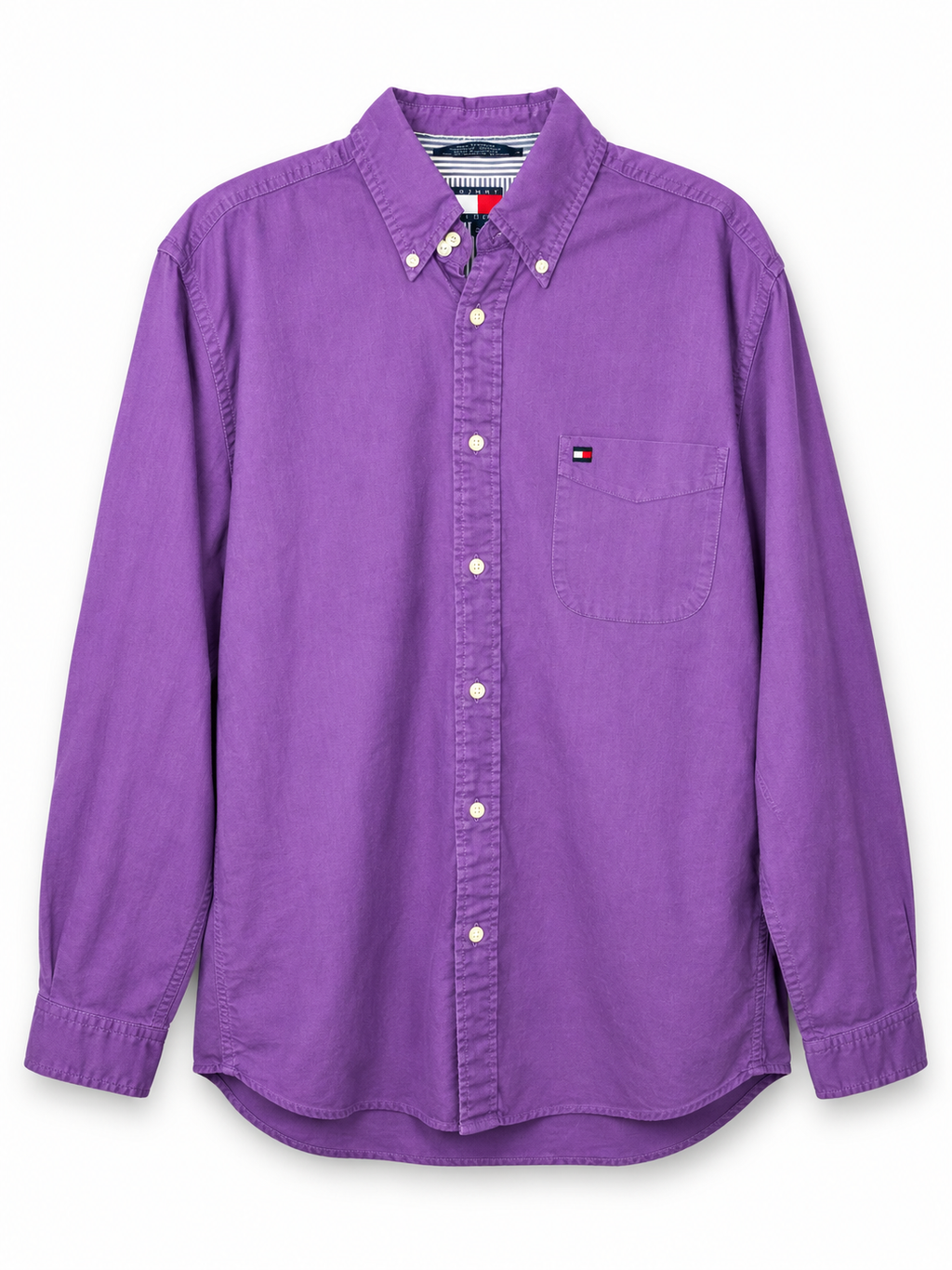Tommy Hilfiger Purple Cotton Button-Down Shirt