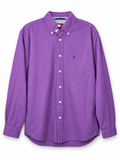 Tommy Hilfiger Purple Cotton Button-Down Shirt