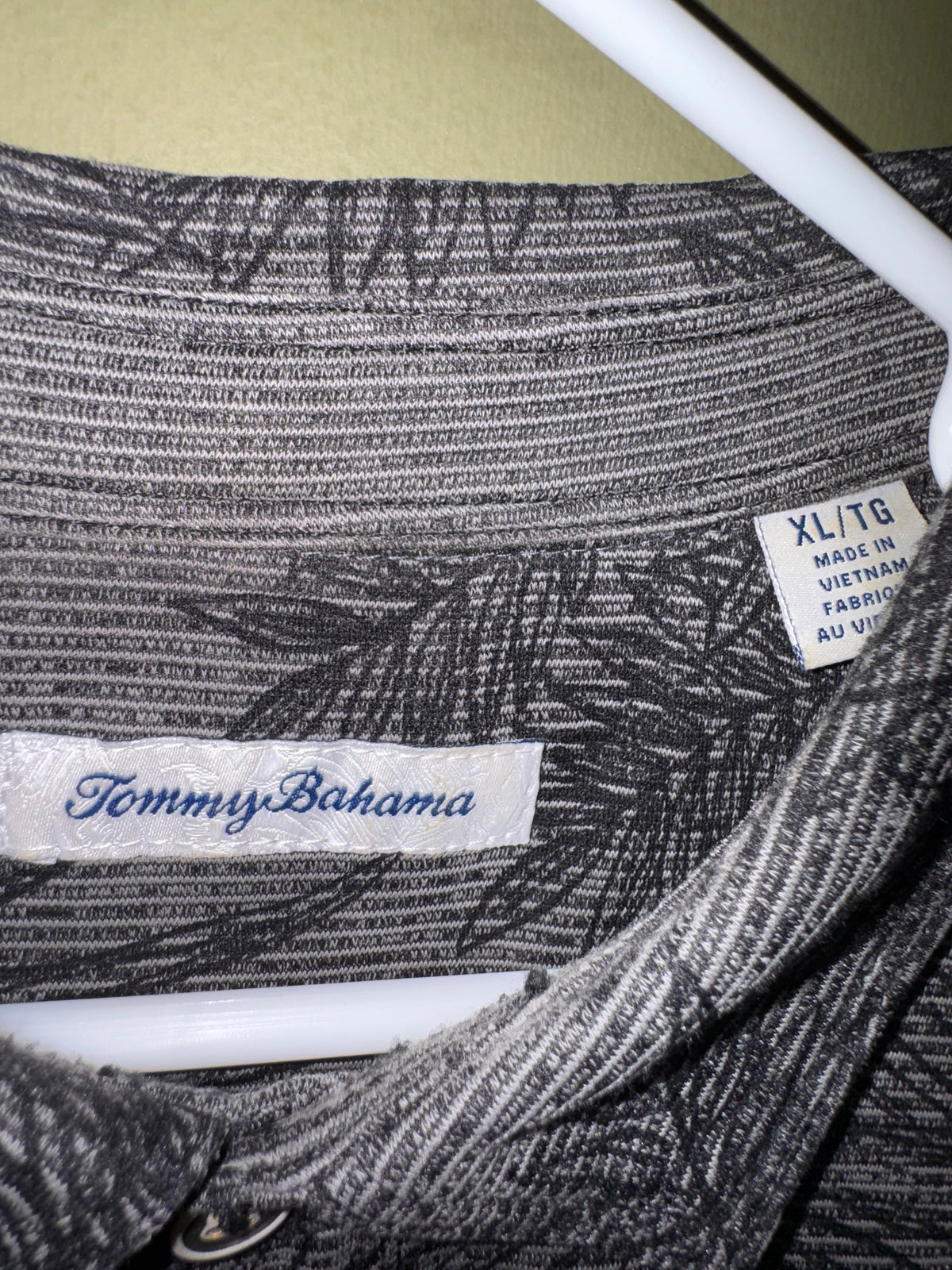 Tommy Bahama Gray Palm-Print Polo