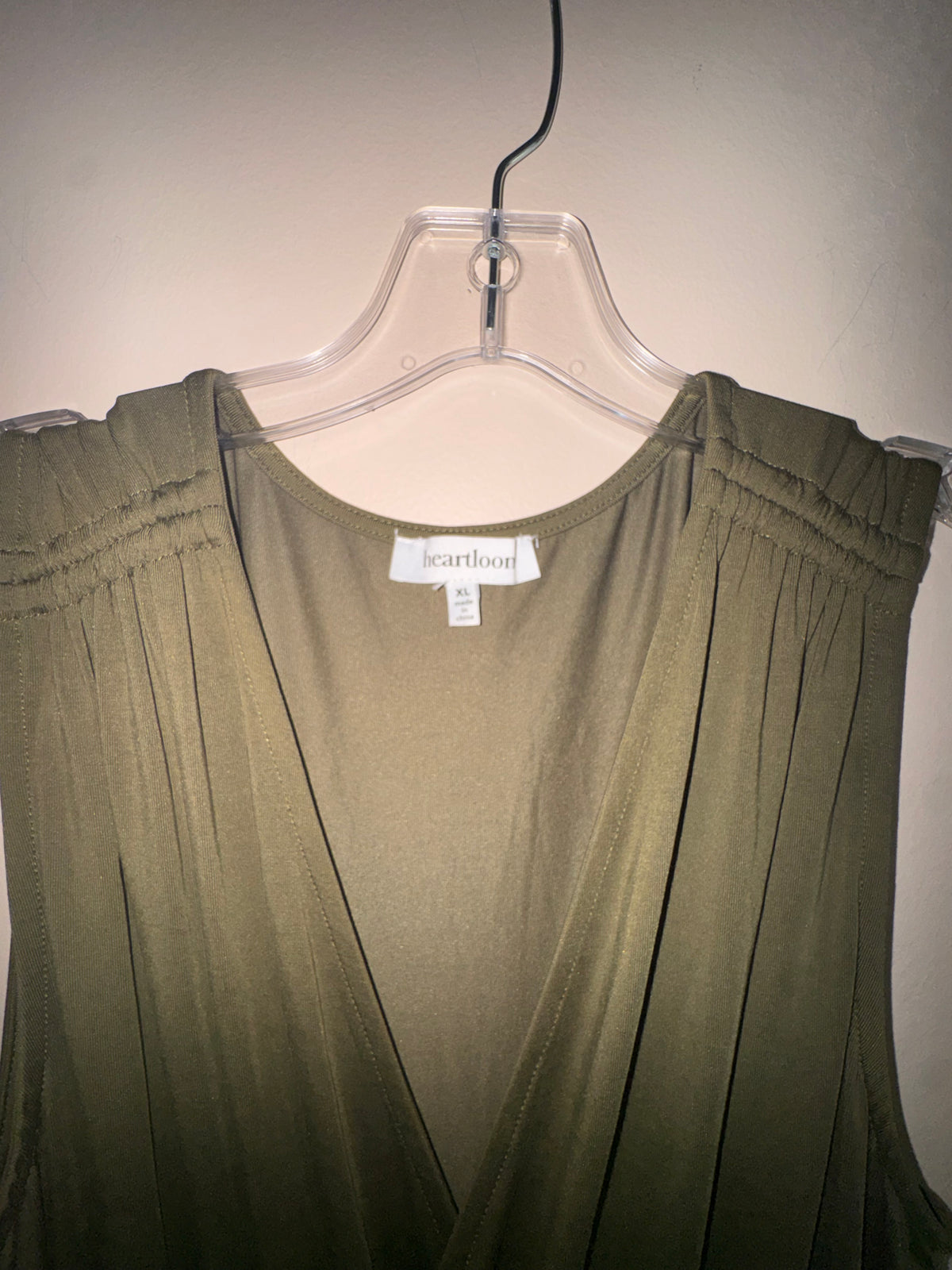 Heartloom Olive Green Wrap-Front Sleeveless Jumpsuit