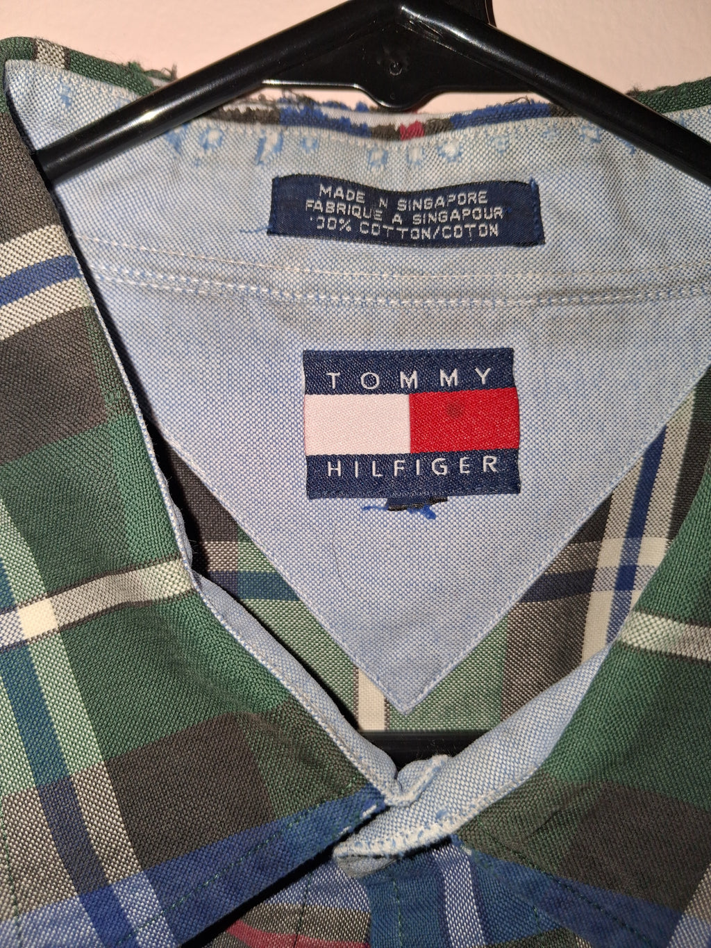 Tommy Hilfiger Green & Blue Plaid Crest Shirt