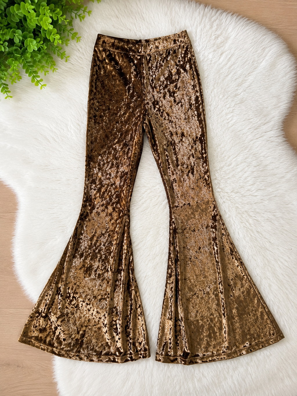 Rock & Roll Cowgirl Crushed Velvet Bell Bottom Pants