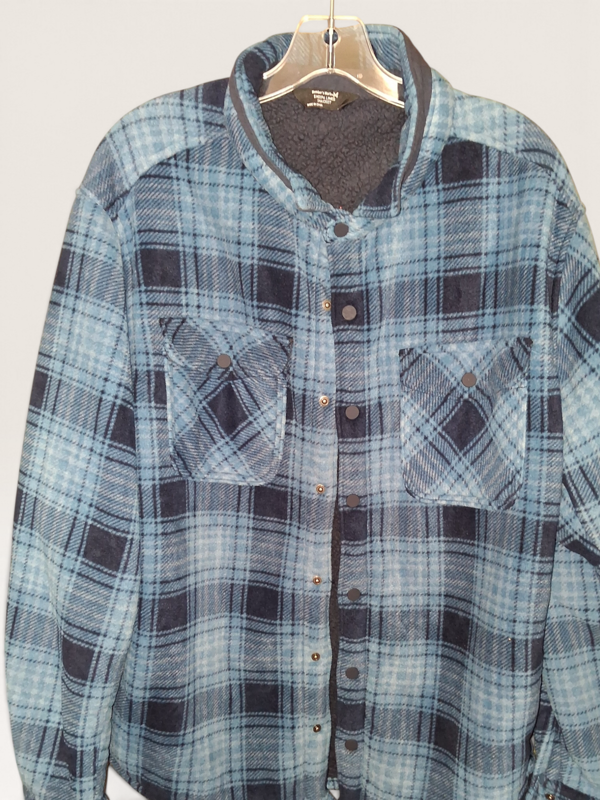 Member's Mark Blue Plaid Sherpa-Lined Shacket