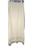 Vintage Kiskissay Ivory Embroidered Floral Maxi Skirt