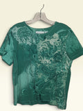 Alfred Dunner Green Paisley Embellished Short-Sleeve Top