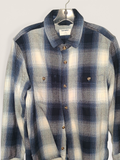 Old Navy Oversized Navy & Cream Plaid Button-Down Shirt