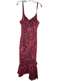 Believe Red & Black Leopard Print High-Low Dress