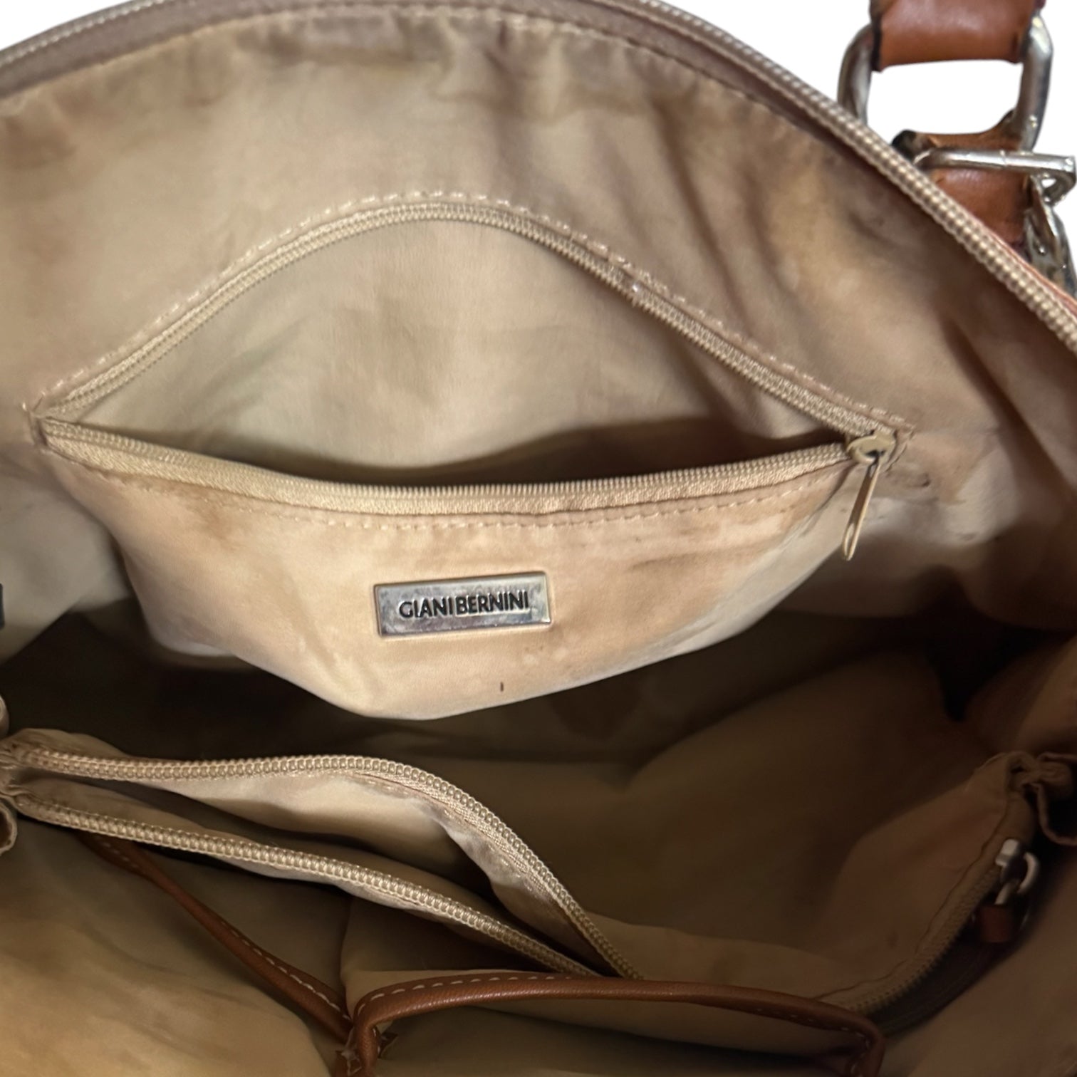 Giani Bernini Taupe Dome Satchel Crossbody Bag