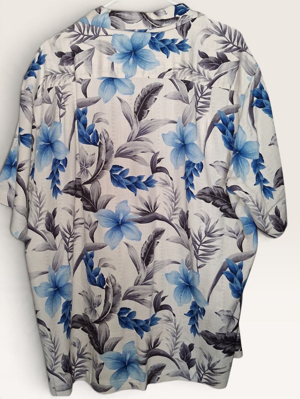 Caribbean Silk Blend Blue Hibiscus Hawaiian Shirt