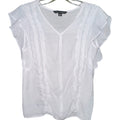 Zac & Rachel White Flutter Sleeve Top