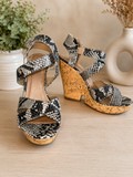 Chinese Laundry Snake Print Cork Wedge Sandals