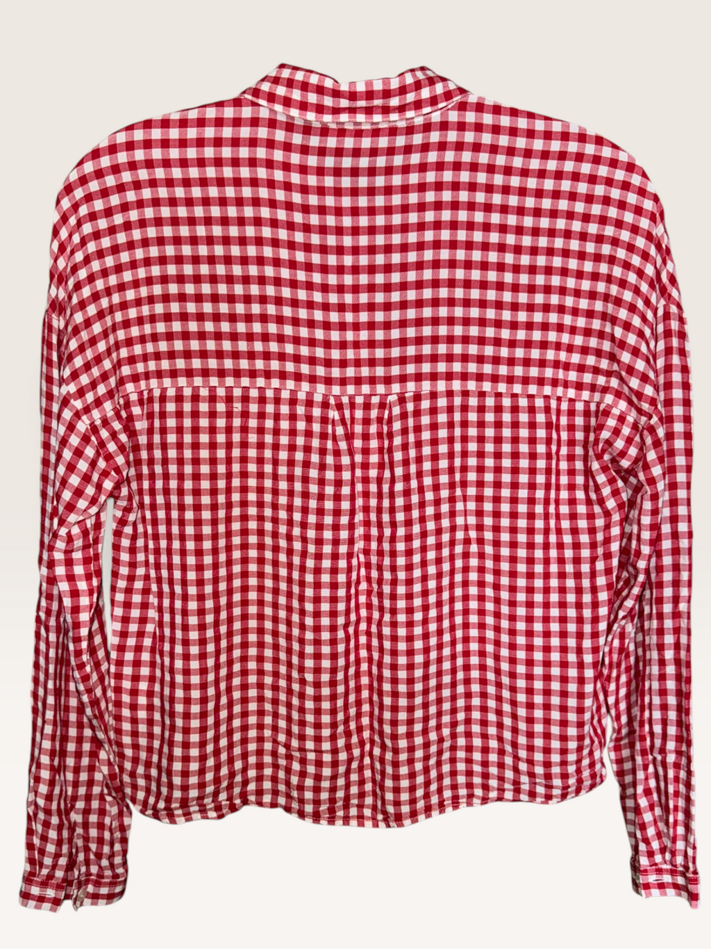 Pink Rose Red Gingham Button-Up Shirt