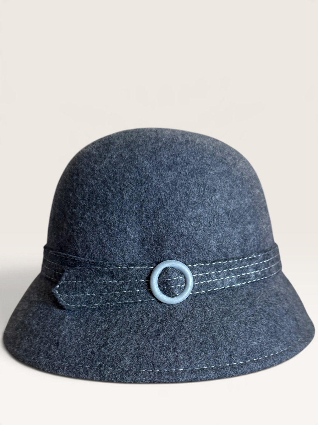 Wool Cloche Hat with Buckle Detail