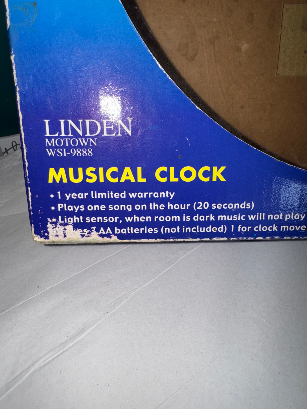 Vintage Motown Linden Musical Wall Clock WSI-9888 | Working + Original Box