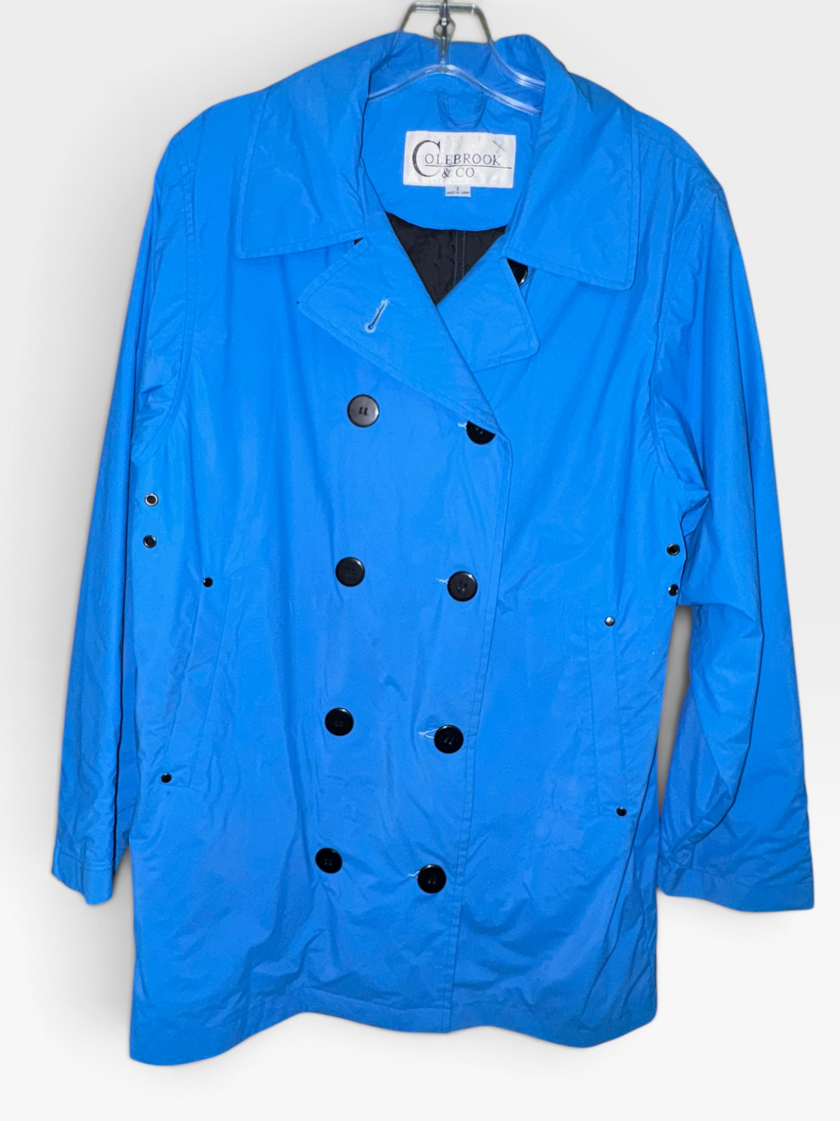 Colebrook & Co. Bright Blue Double-Breasted Raincoat